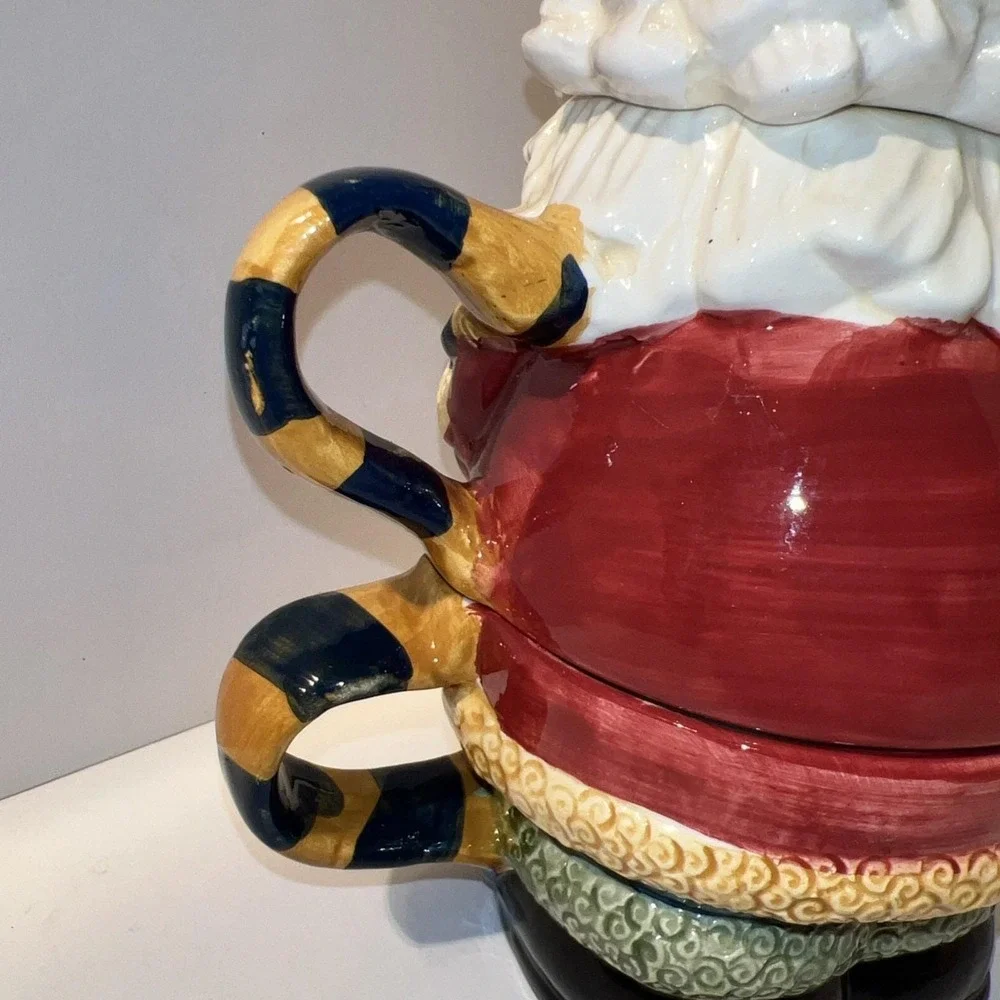 Santa Claus‎ Tea For One Set Ceramic Teapot and Mug Christmas Holiday Decor